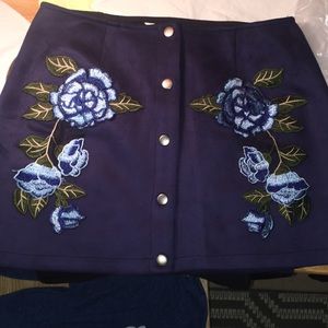 BB Dakota Suede embroidered skirt